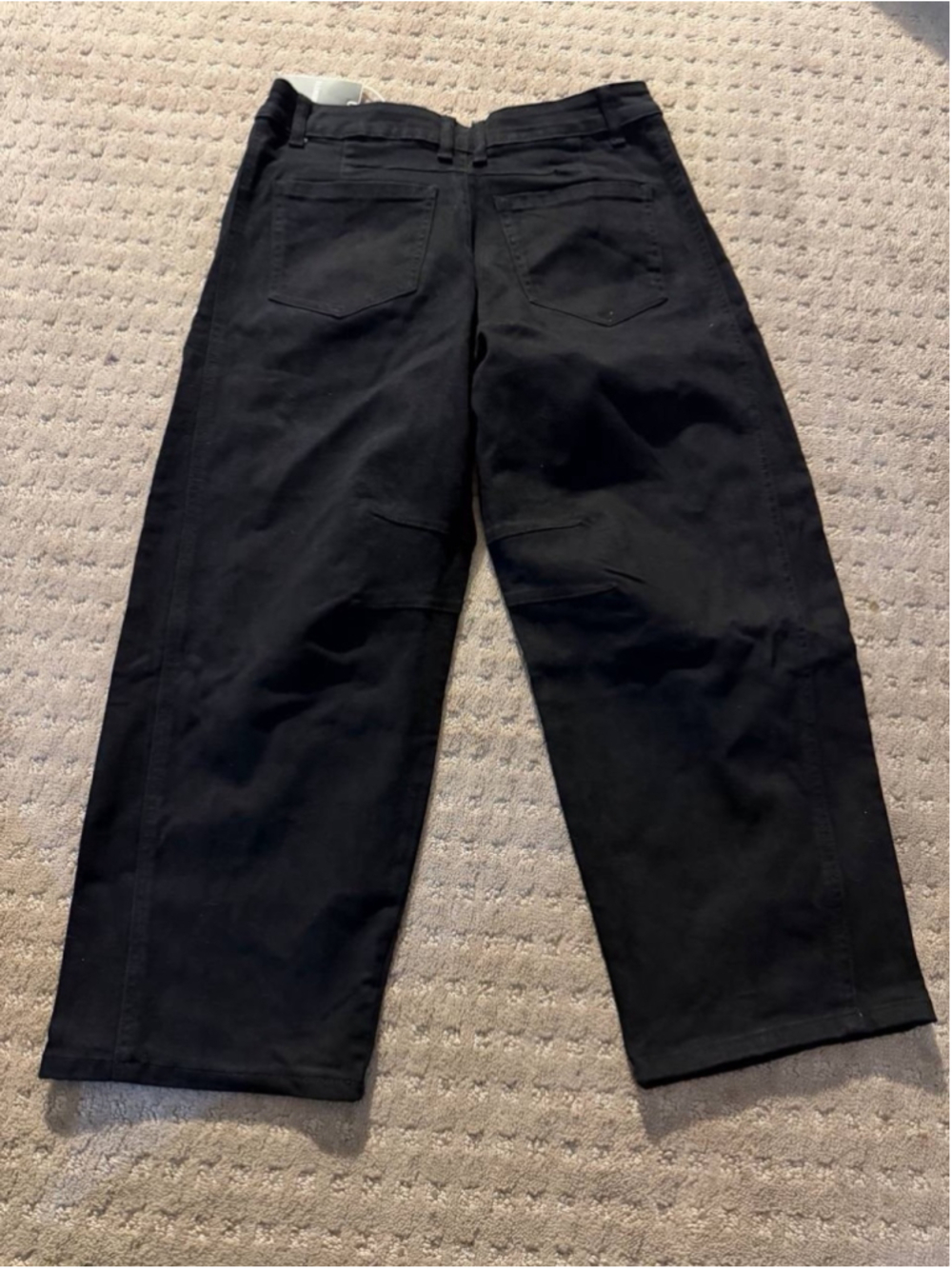 Flamingals Black Cropped Barrel Baggy Jeans Women’s XL - Picture 3 of 6